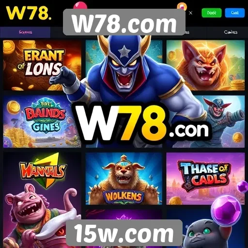 Variedade de jogos disponíveis no W78.com